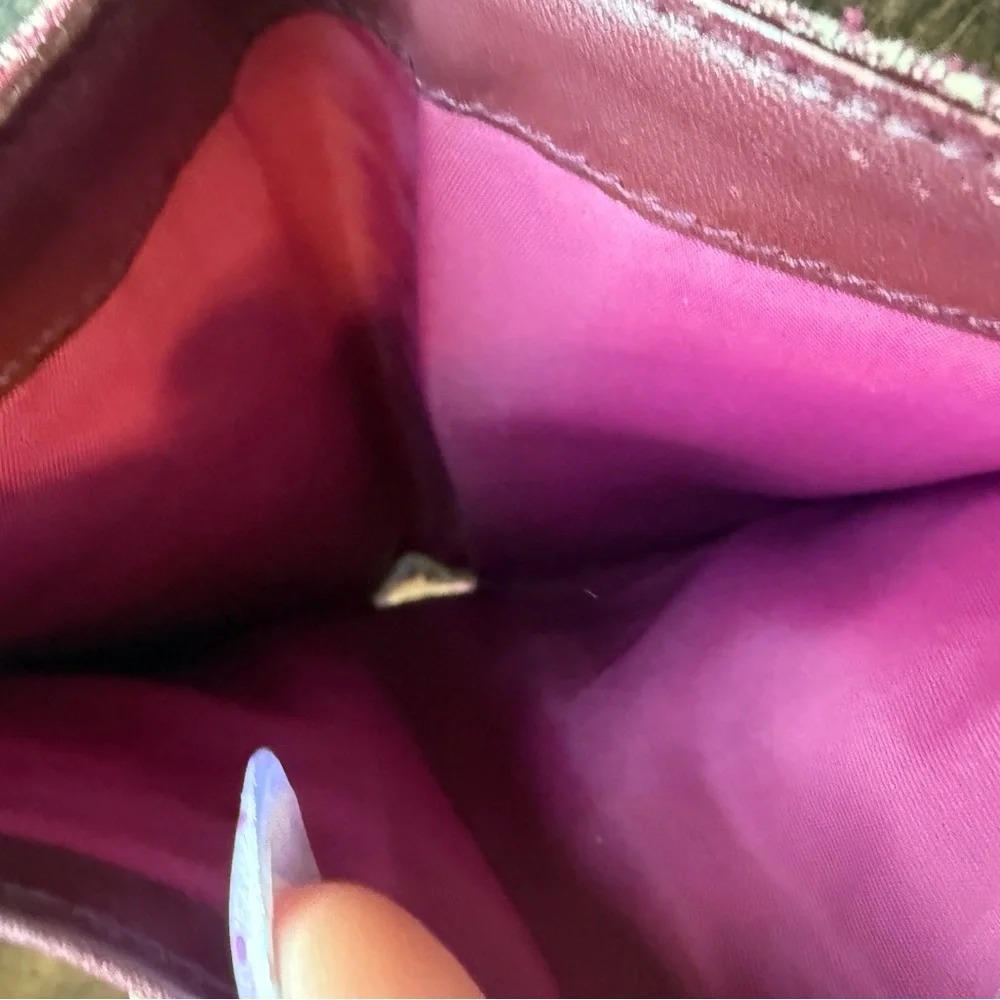 Authentic Vintage 2002 Christian Dior Trotter Canvas Saddle Wallet in Burgundy